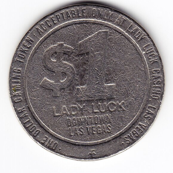 Lady Luck Hotel & Casino Las Vegas $1 Gaming Token (b311) - Picture 2 of 2